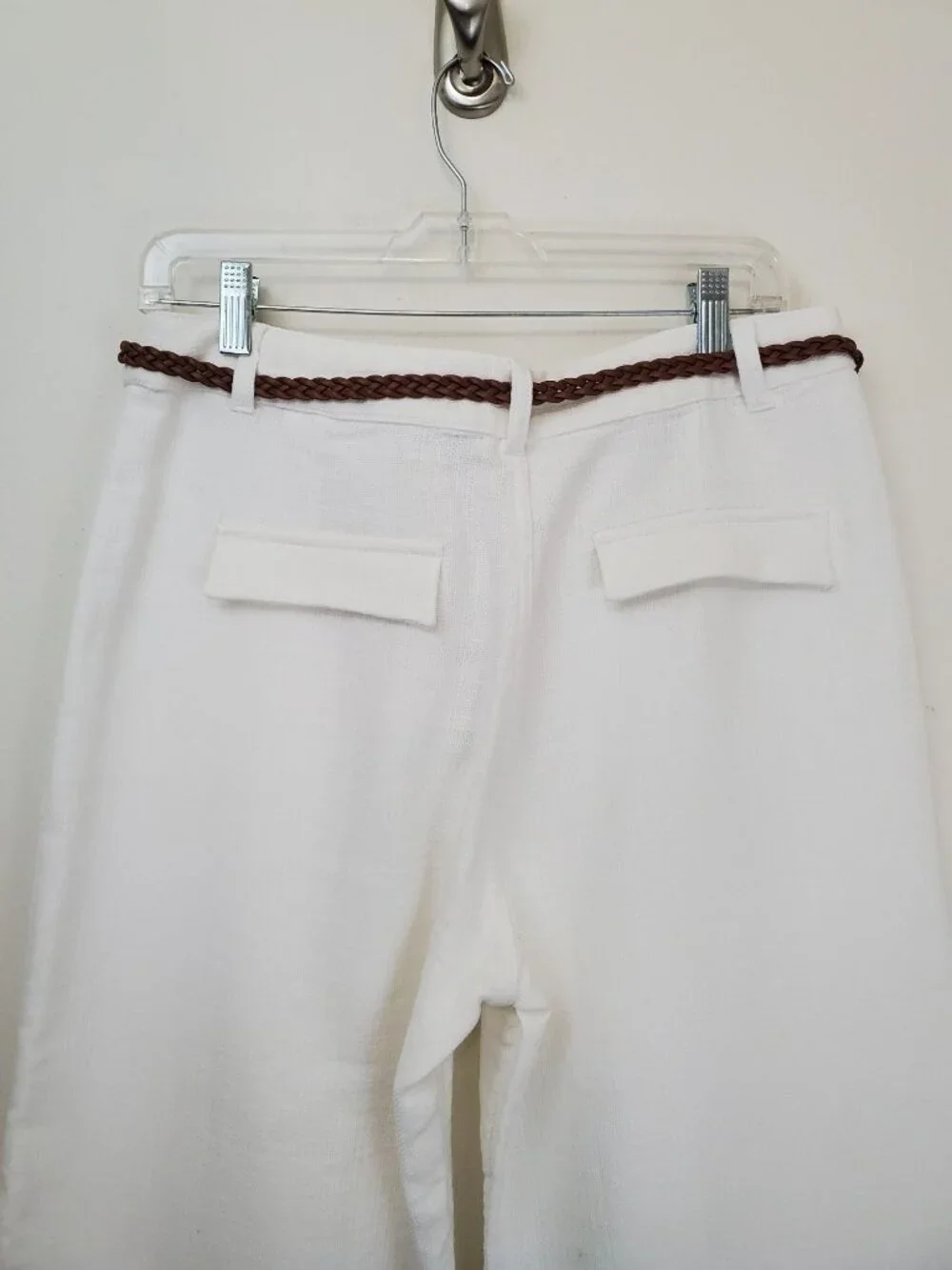 Zara braided belt white cotton culottes